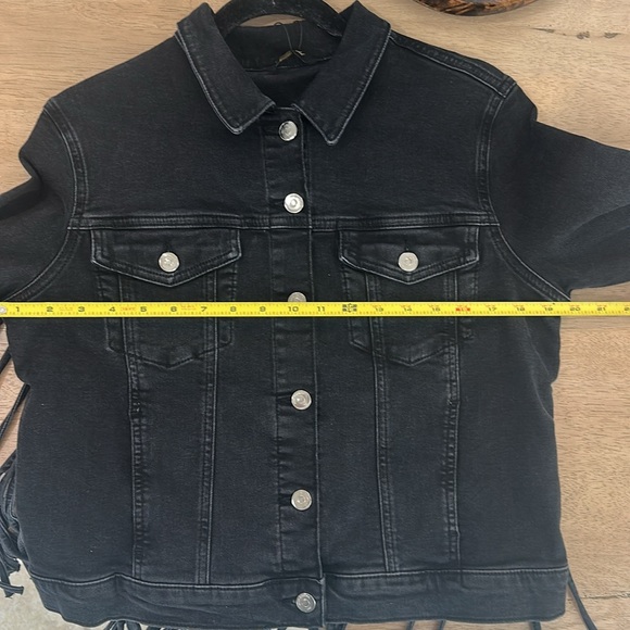 NWT MAVI Fringe Black Denim Jacket - Picture 8 of 10